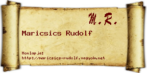Maricsics Rudolf névjegykártya