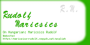 rudolf maricsics business card